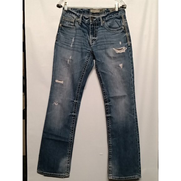 BKE Other - BKE Jeans Men's 29 R Blue Denim Derek Straight Leg Destroyed